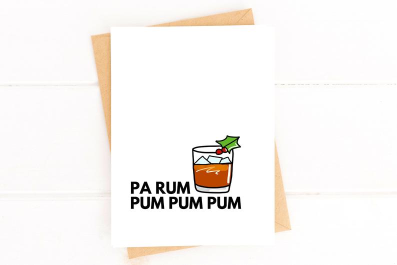 Pa Rum Pum Pum Pum Funny Christmas Little Drummer Boy Card Cute Christmas Cards