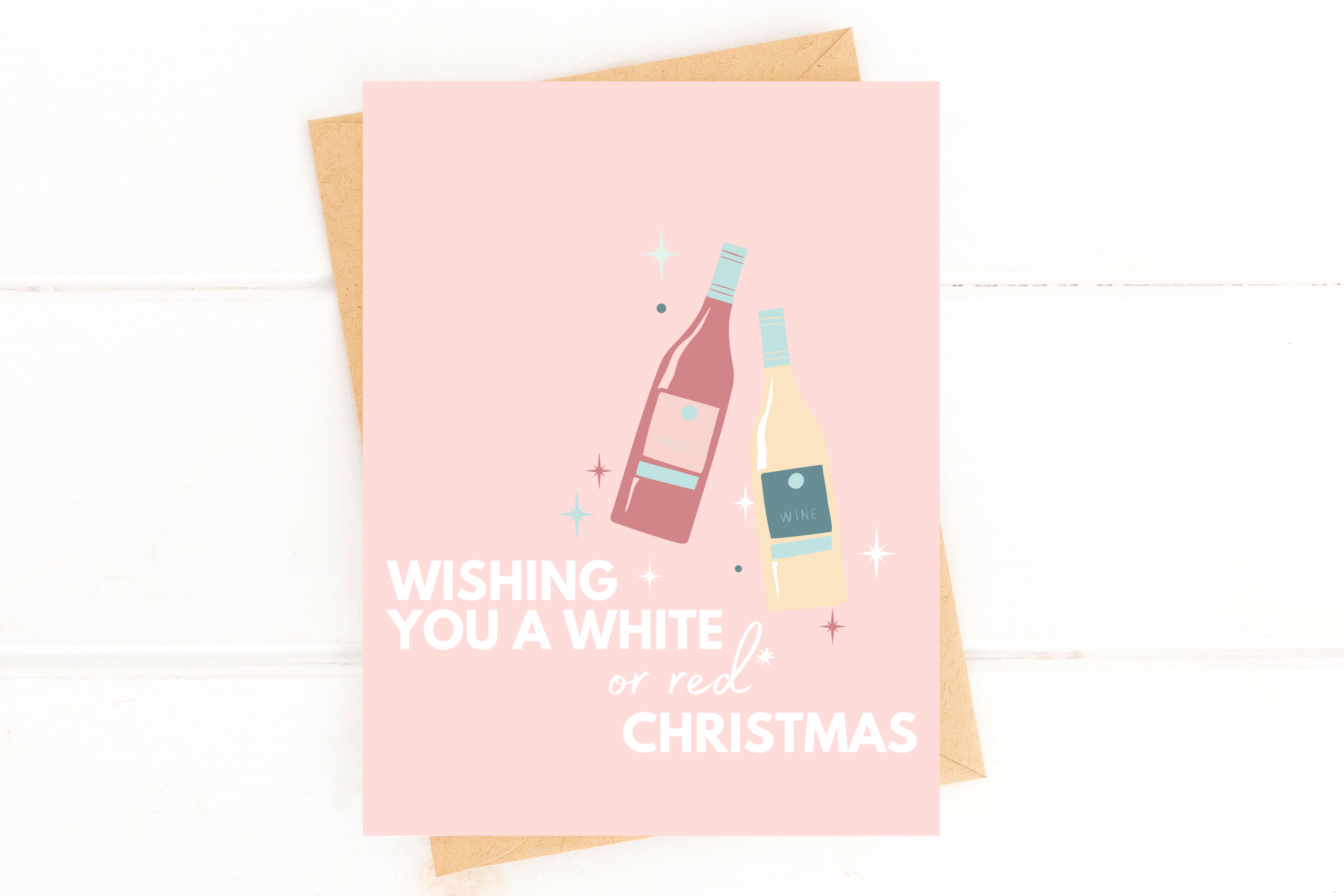 Have a White or Red Christmas Wine Holiday Card