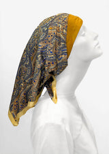 Retro Kerchief Headscarf - Gold Paisley