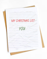 Christmas List Cute Holiday Card Romantic Christmas Card