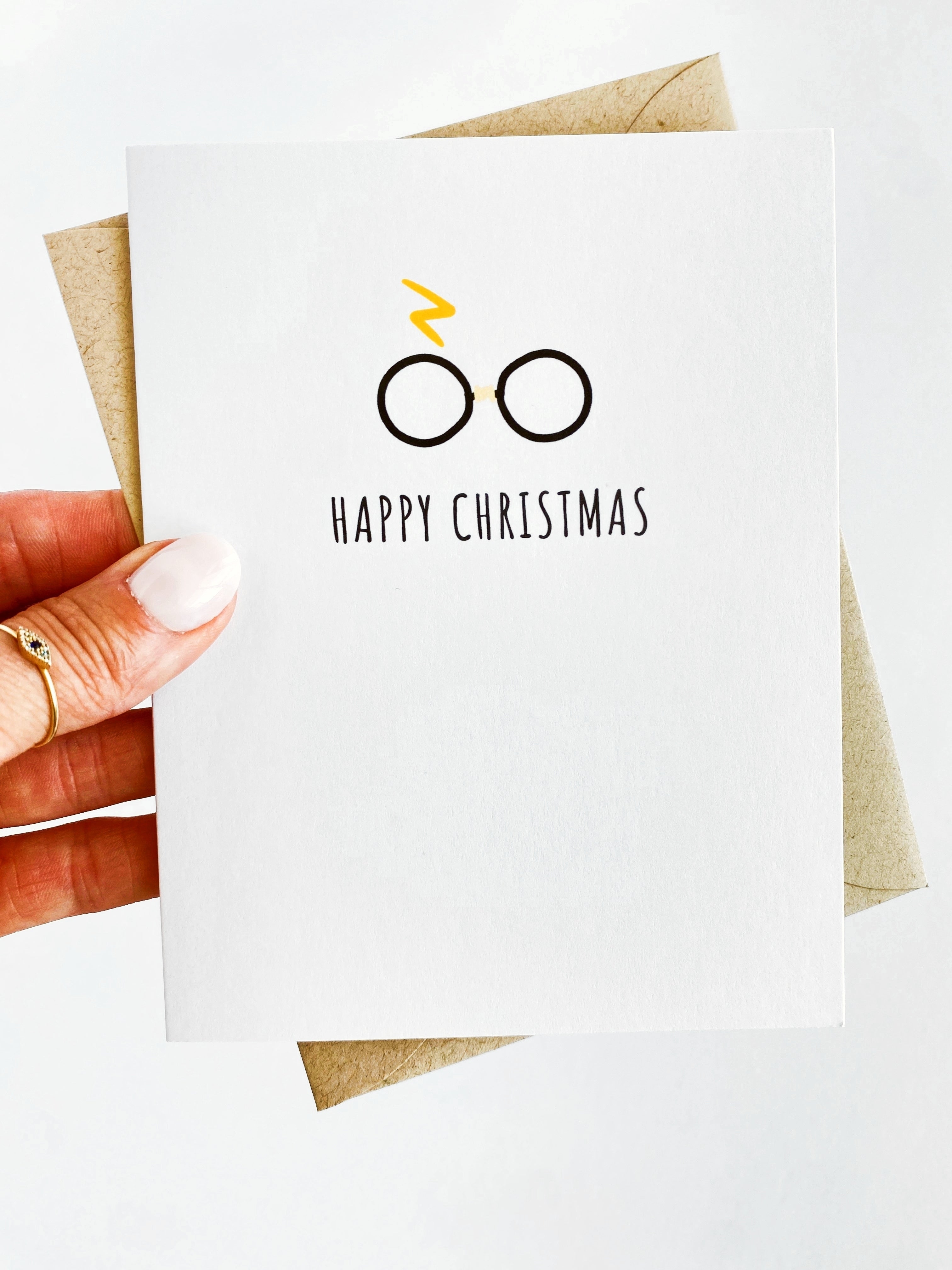 Harry Potter Inspired Christmas Card, Magical Happy Christmas, HP Lover Card