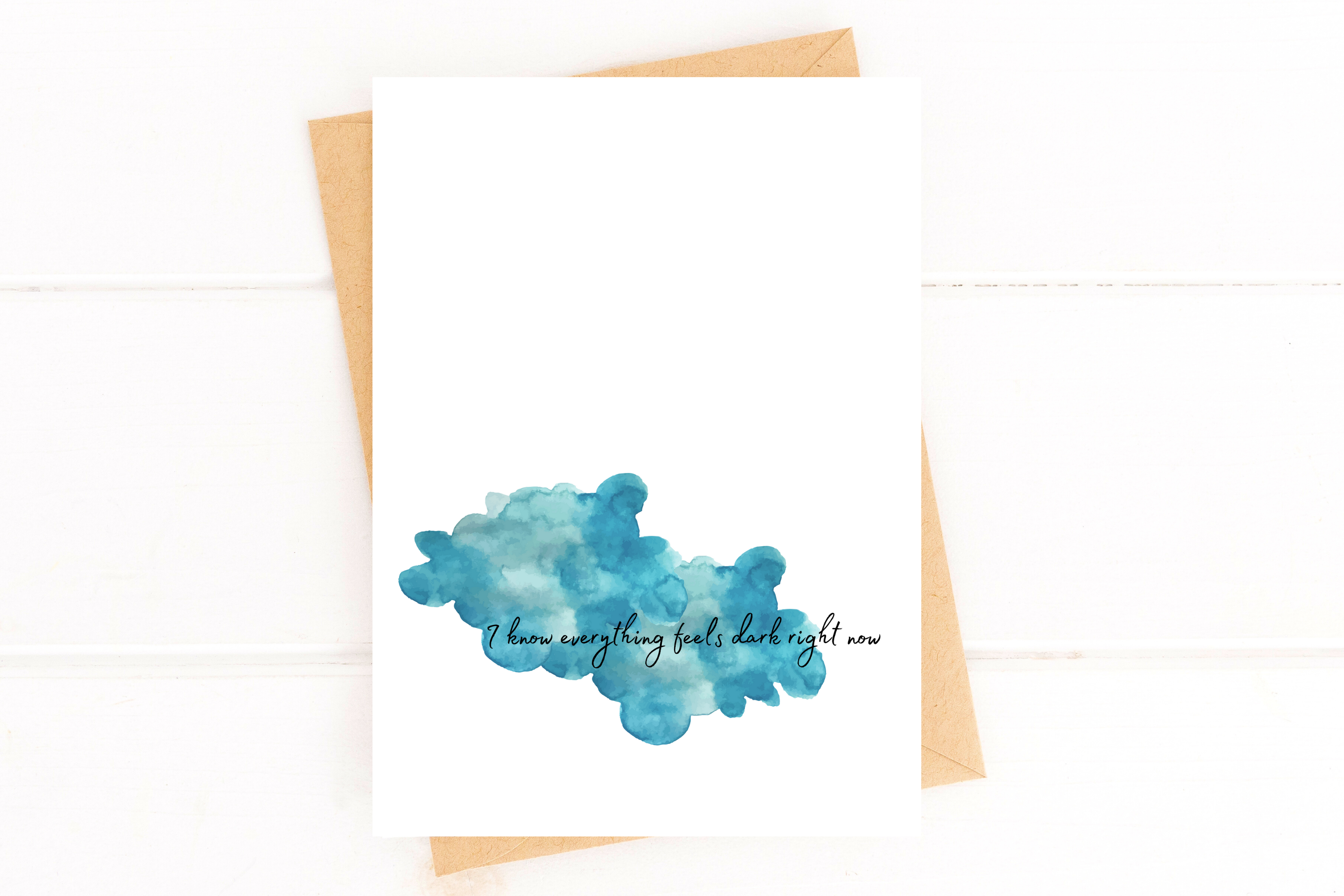 I Know Everything Feels Dark Right Now Encouragement Card Bereavement Card for L