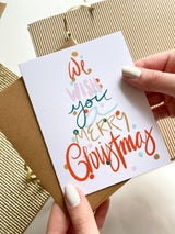 Merry Christmas Hand Lettered Christmas Tree Card