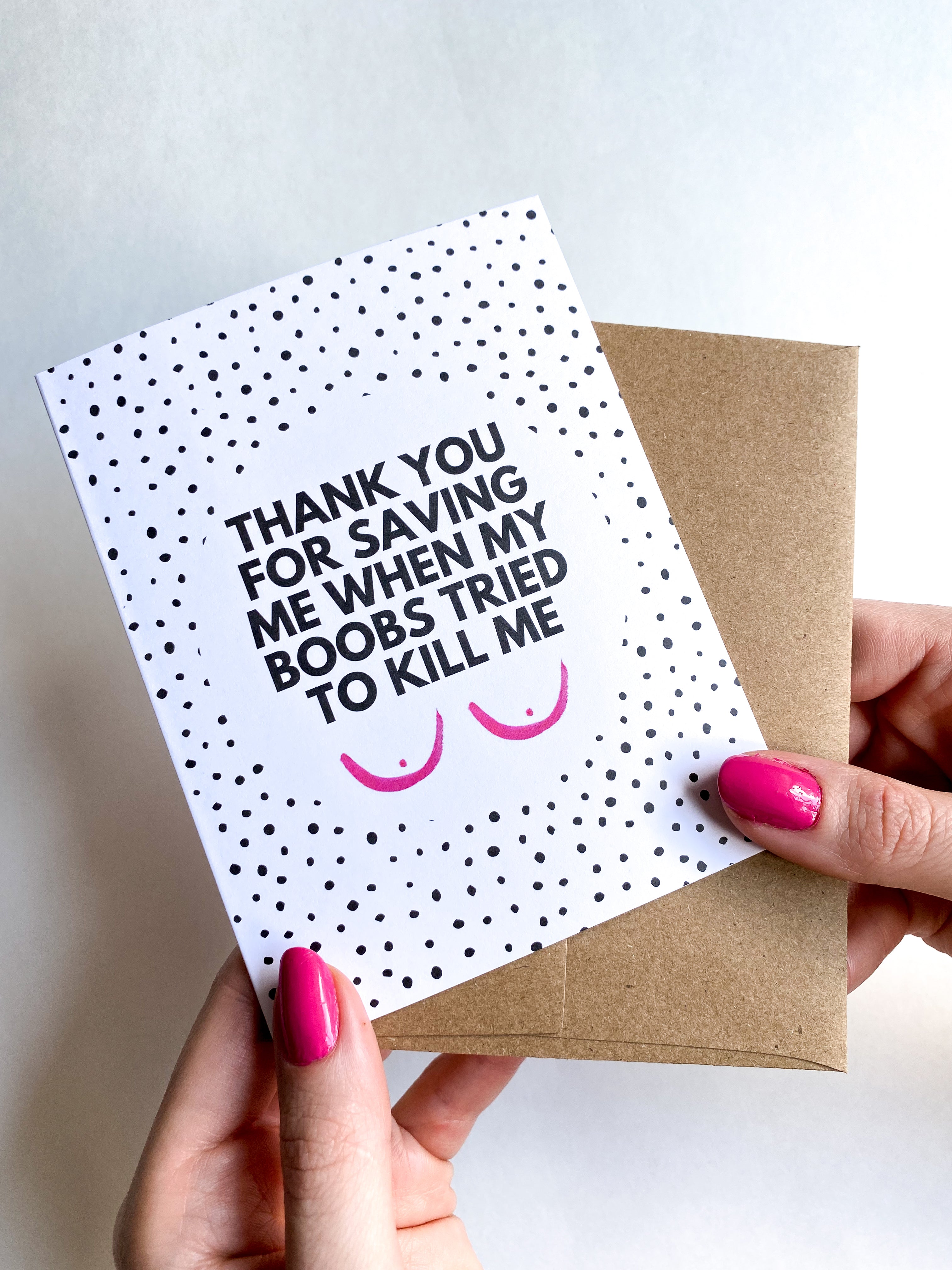 Funny Breast Cancer Doctor Thank You Card – Oncologist Appreciation Greeting Card