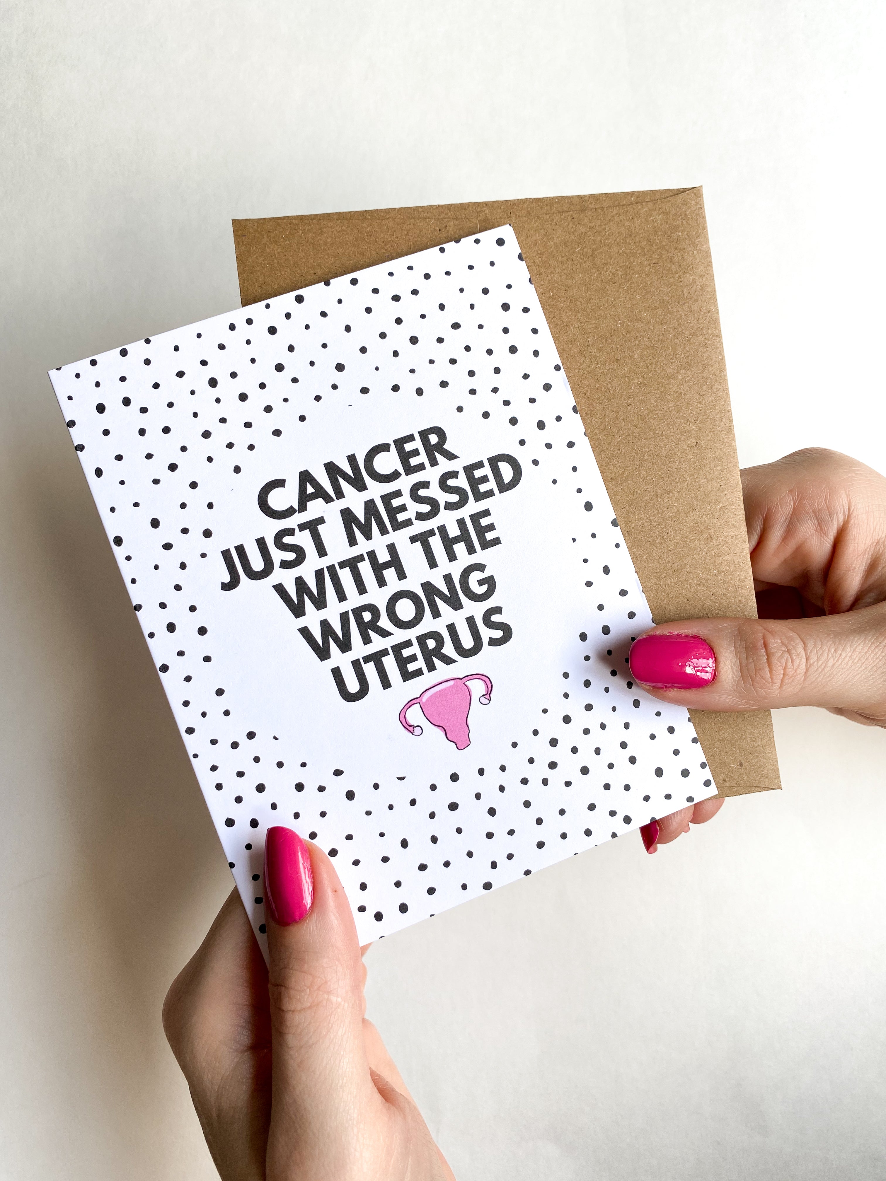 Messed With the Wrong Uterus Funny Cancer Get Well Card