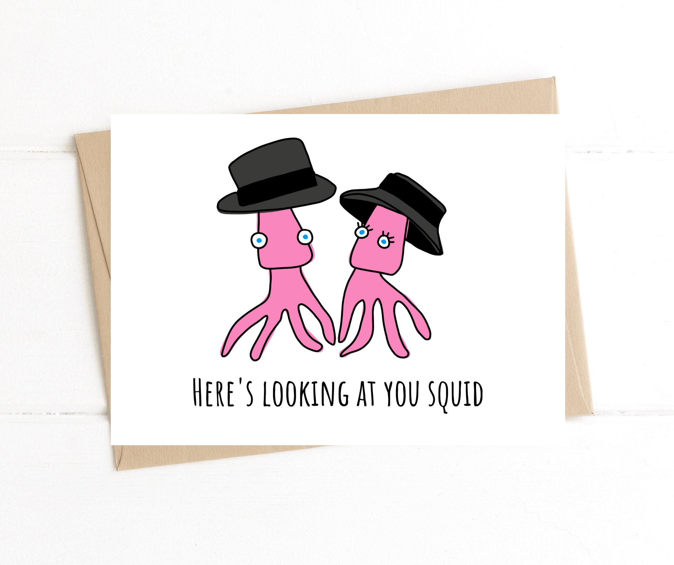 Squid Funny Valentines Card Card, Old Hollywood Casablanca, Anniversary Card