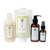Essential Chemo + Radiation Skincare Collection: Body Lotion + Soothing Balm + Cooler Roll + Face Serum