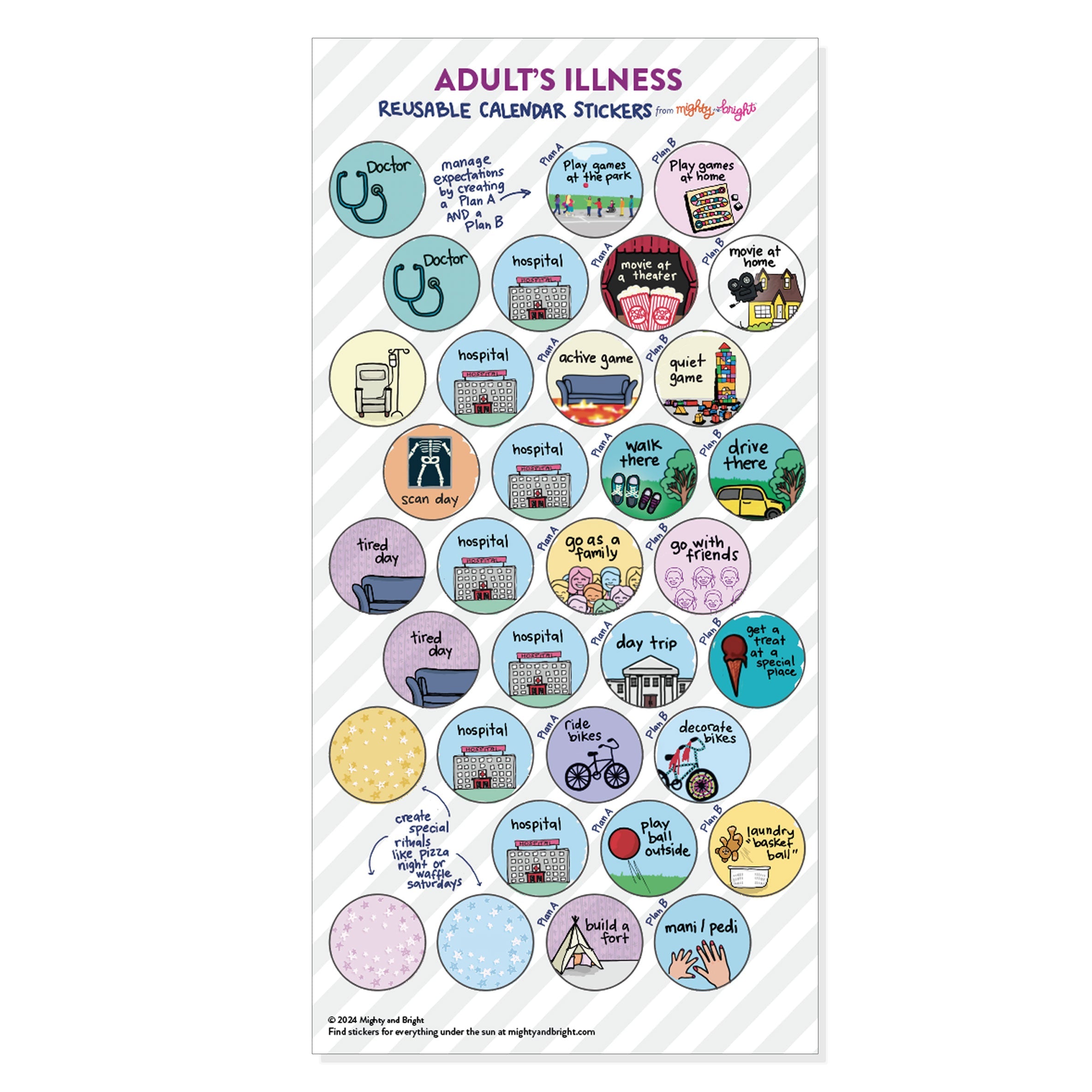 Parent's Cancer, Chronic, or Terminal Illness | Reusable Stickers