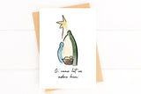 Nativity Christmas Card Come Let Us Adore Him Card Holiday Card