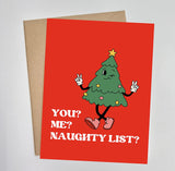 Naughty List Funny Holiday Card for Couples Christmas Card