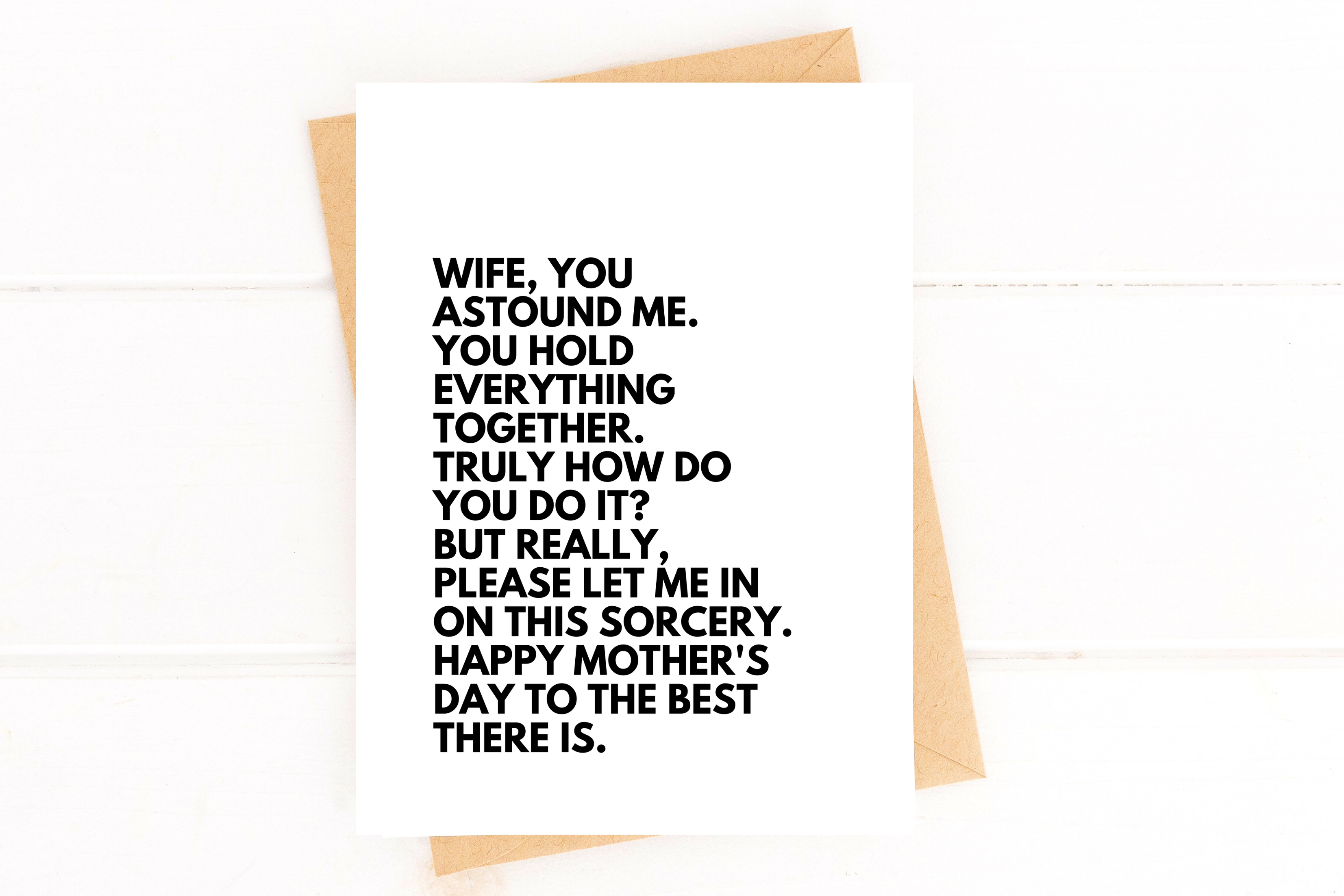 Mom Sorcery Funny Mother's Day Card to Wife