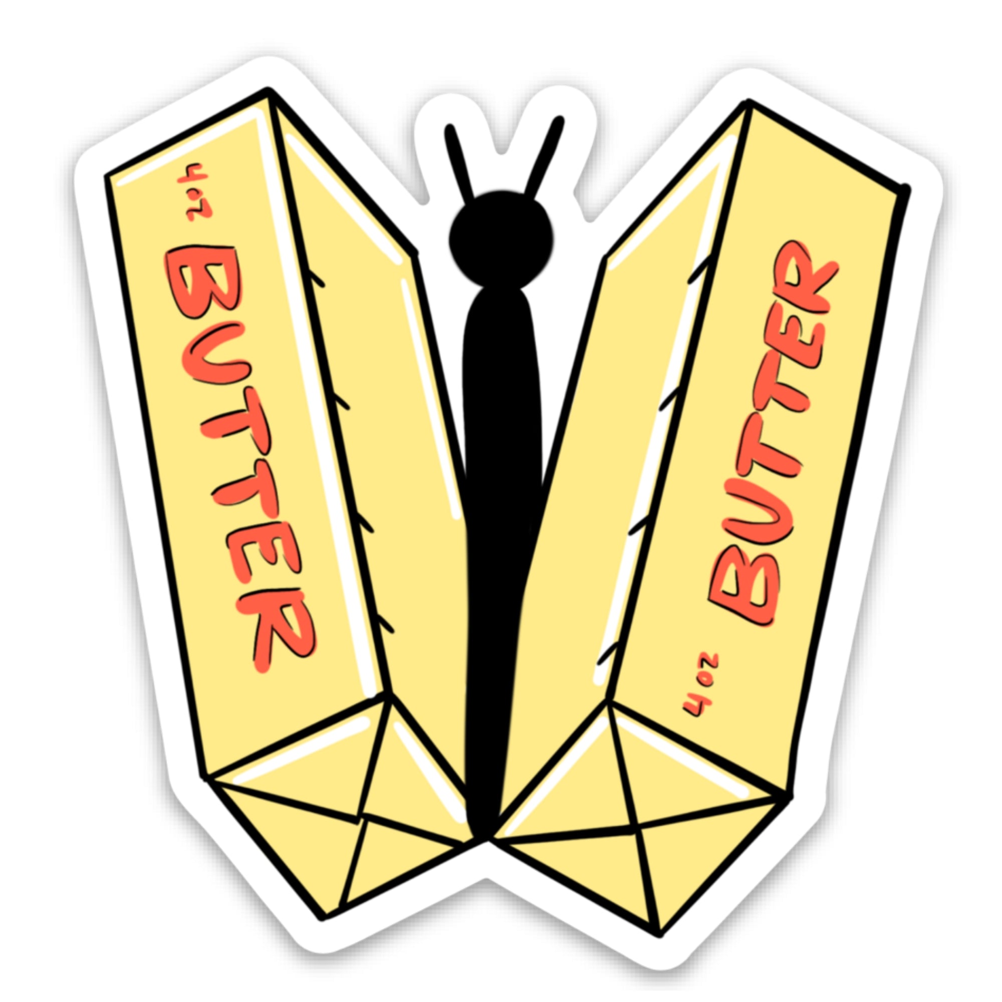 Butter-Fly Punny Love Vinyl Sticker