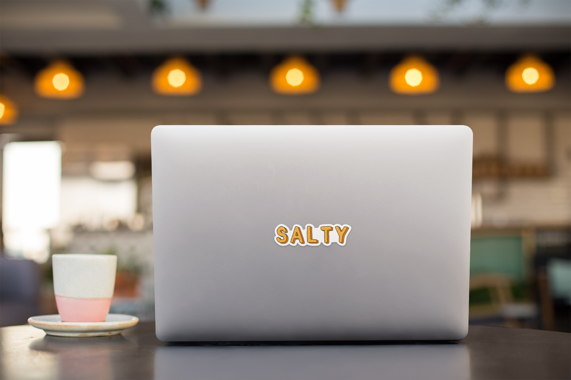 Salty Funny Pretzel Vinyl Lap Top or Water Bottle Sticker