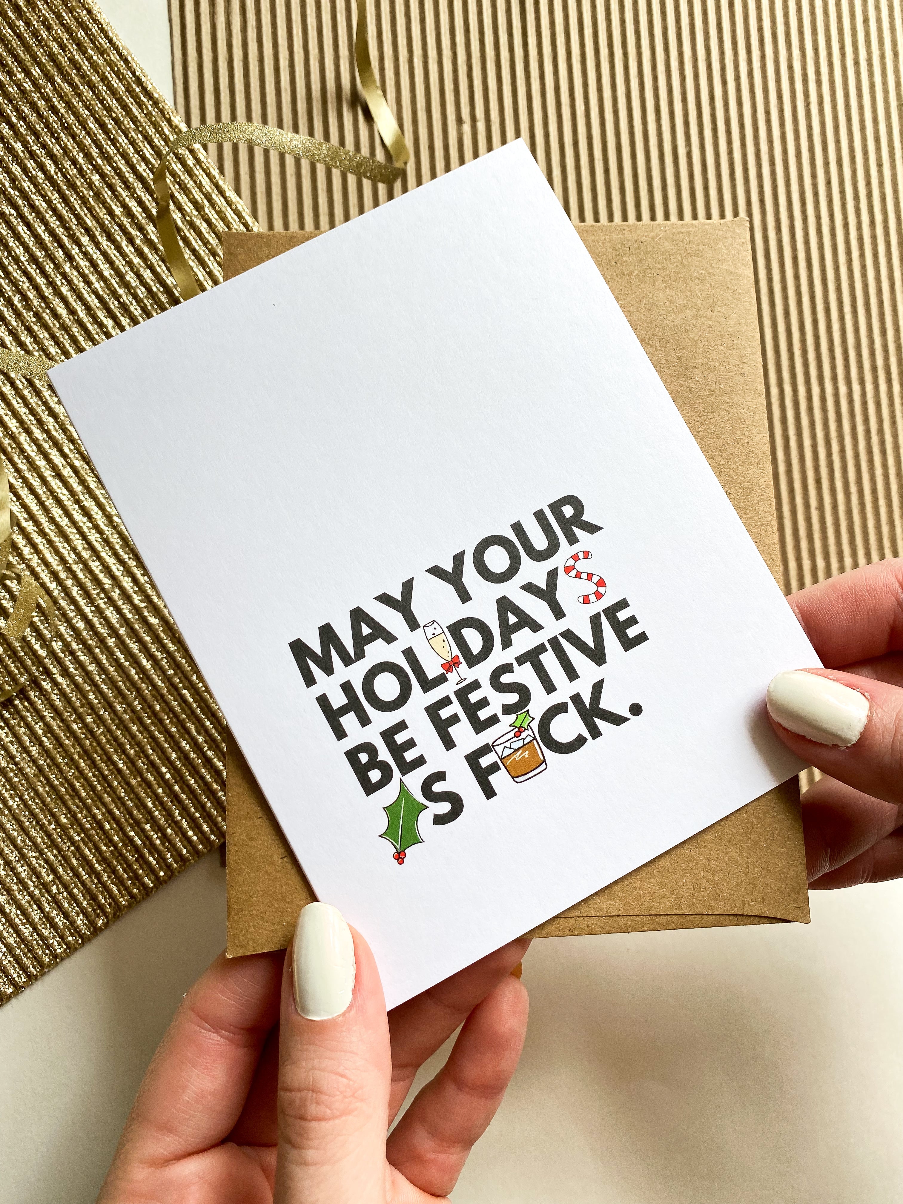 May Your Holidays Be Festive AF Funny Holiday Card Christmas Card