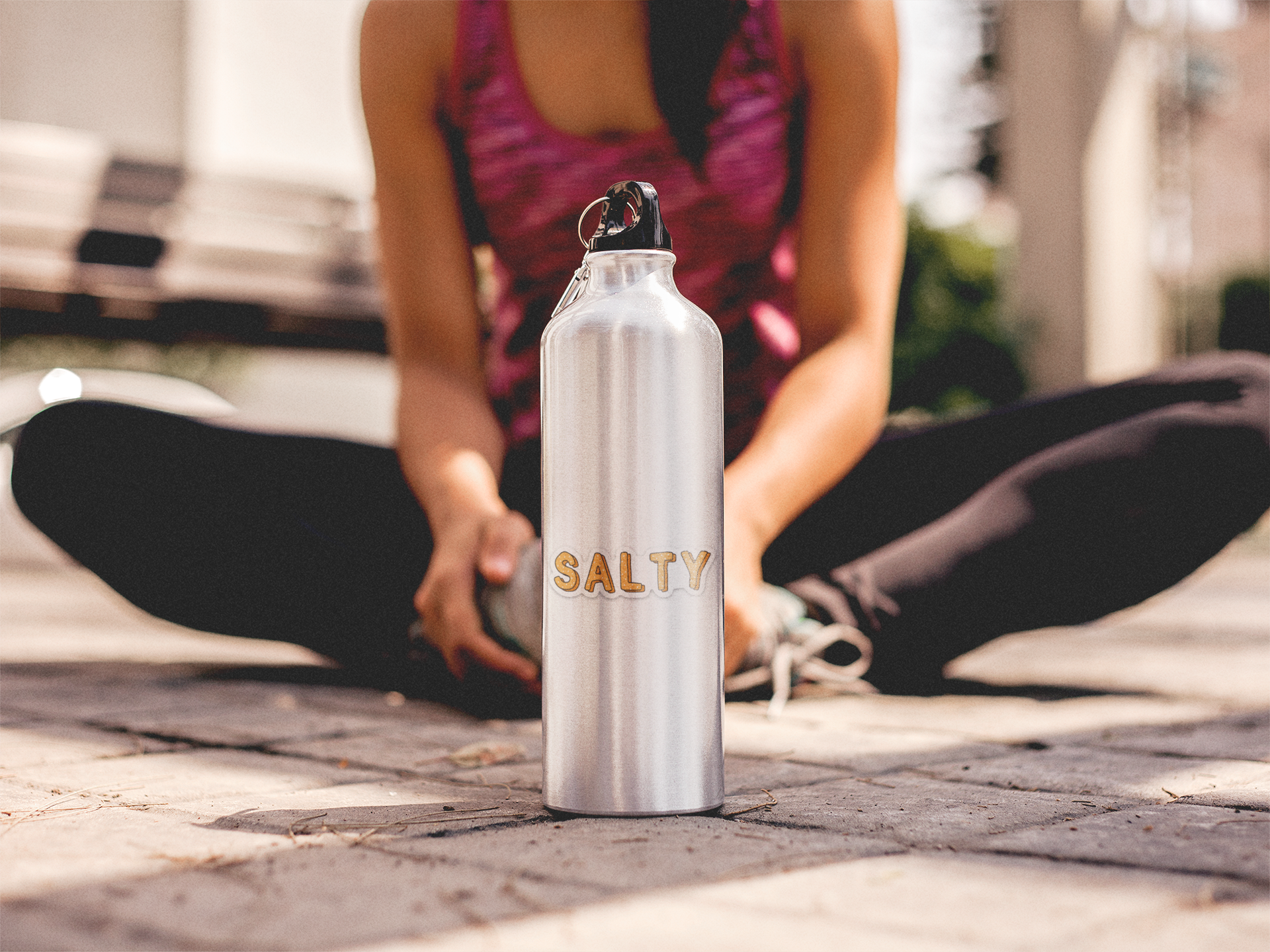 Salty Funny Pretzel Vinyl Lap Top or Water Bottle Sticker