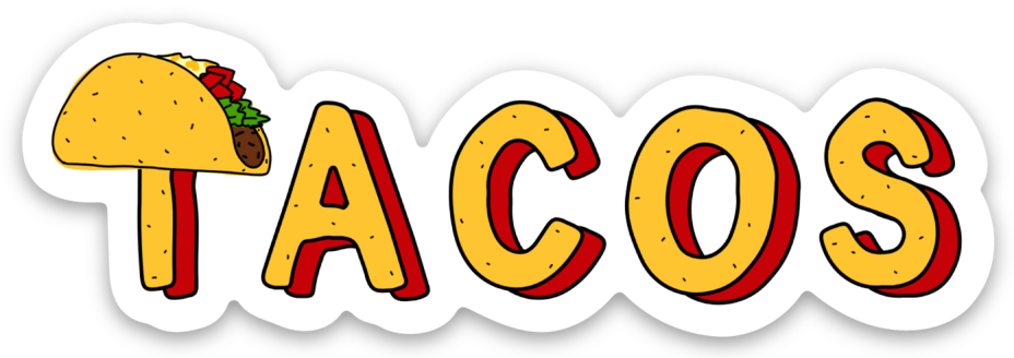 Taco Love Vinyl Lap Top or Water Bottle Sticker
