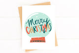 Merry Christmas Snow Globe Card Cute Christmas Card