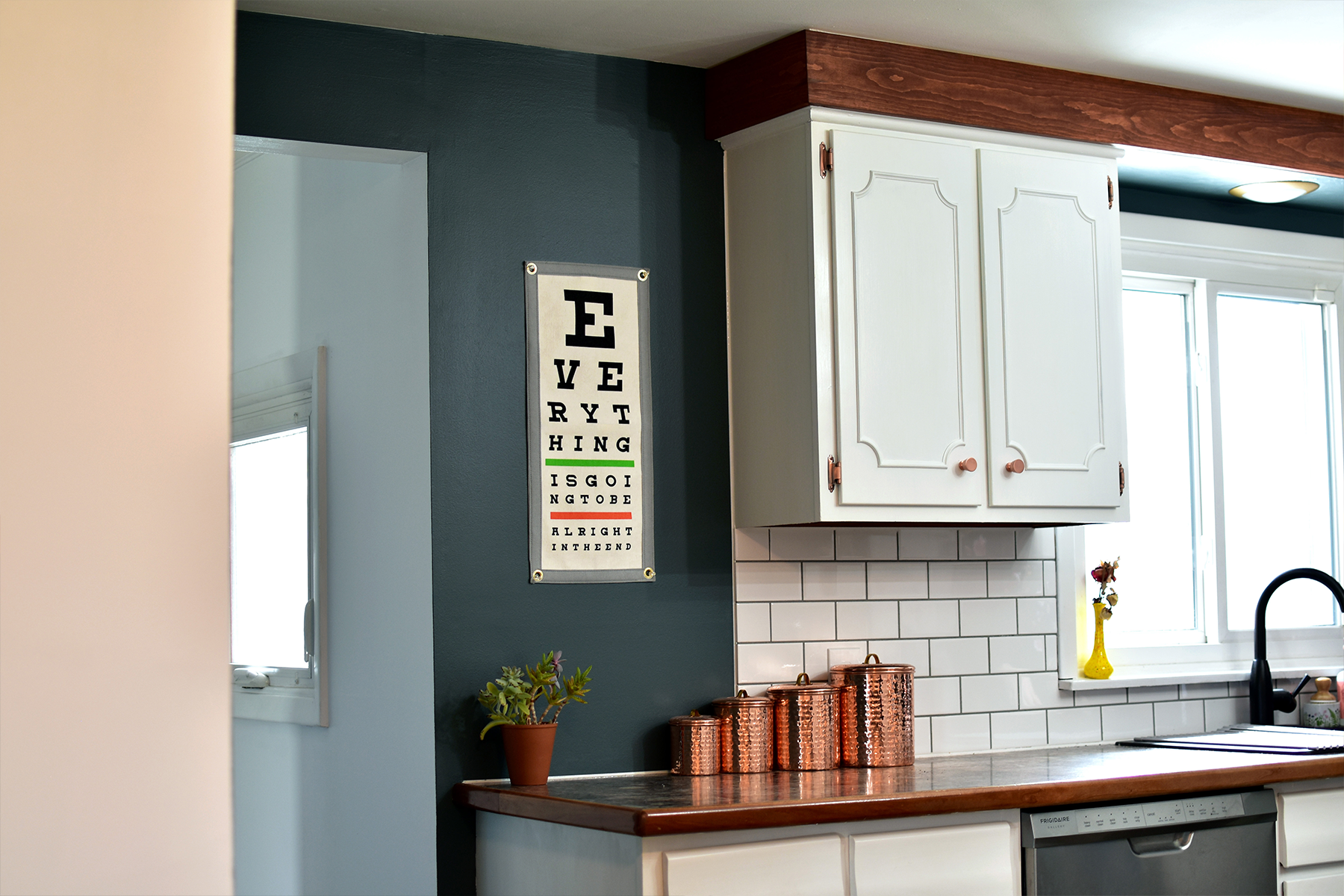 Everything Is Going To Be Alright In The End Eye Chart Camp Flag • Holy Smokes x Oxford Pennant