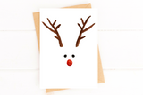 Christmas Reindeer Card – Minimalist Watercolor Holiday Greeting