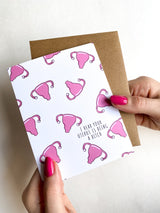 Uterus is Being a Bitch Funny Uterine Cancer Get Well Card