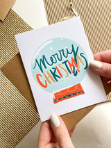 Merry Christmas Snow Globe Card Cute Christmas Card