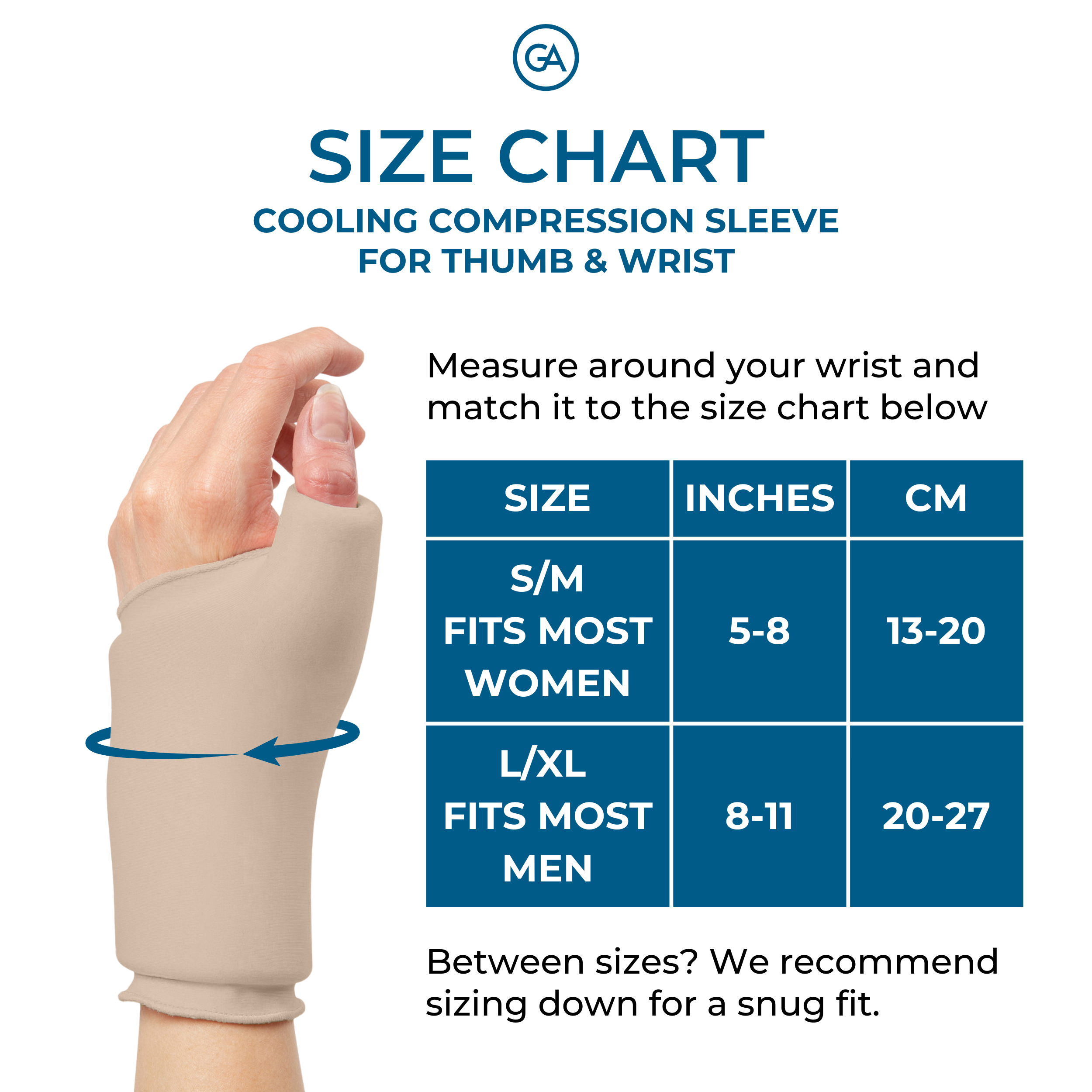 Cooling Compression Sleeve For Thumb & Wrist