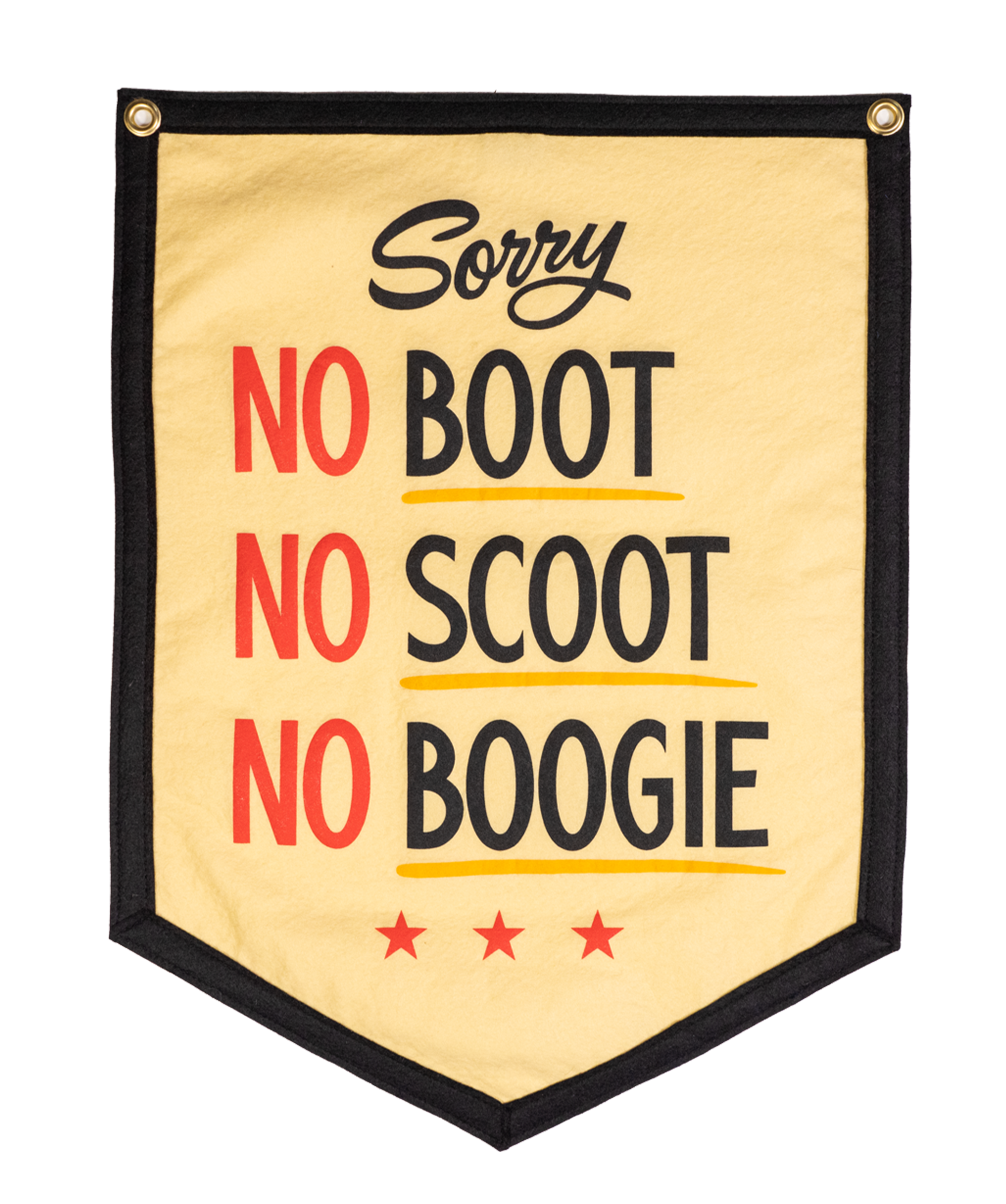 No Boot No Scoot No Boogie Camp Flag • Holy Smokes x Oxford Pennant