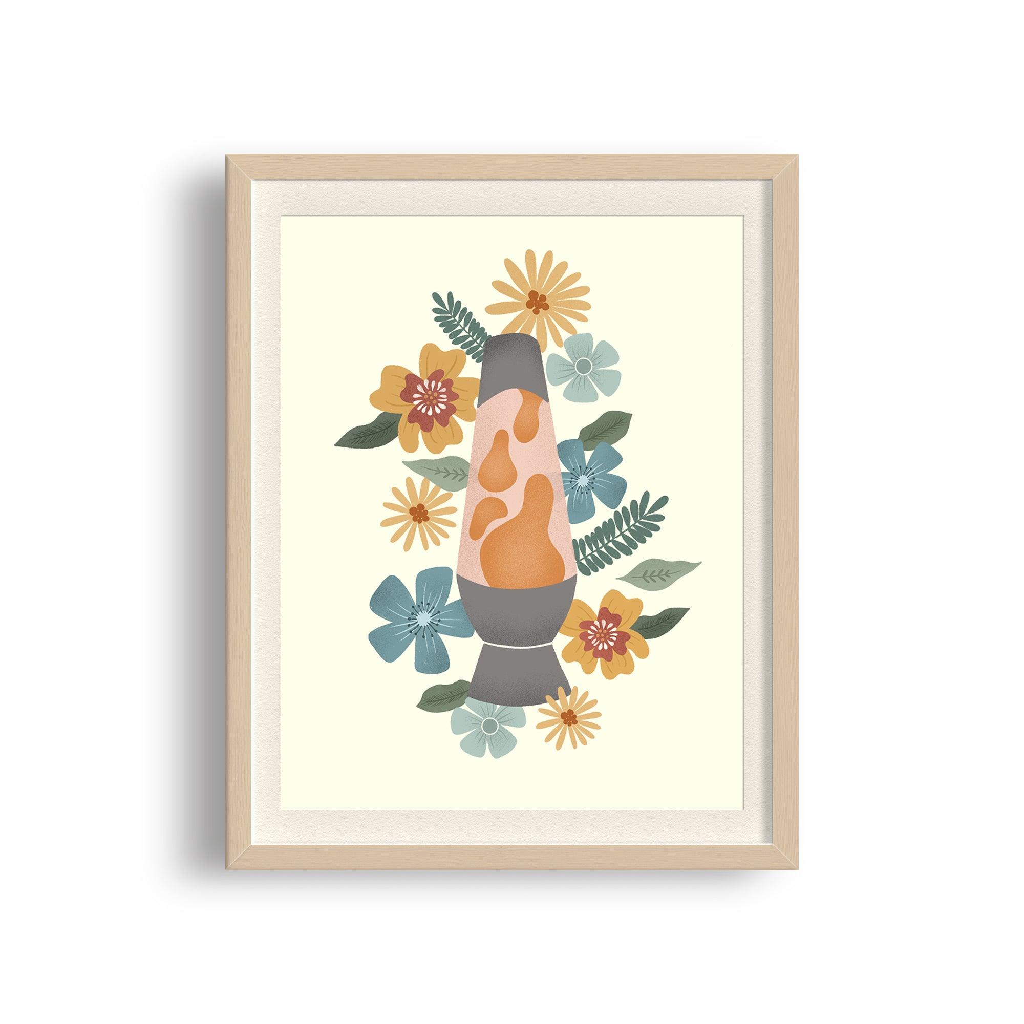 Floral Lava Lamp Art Print