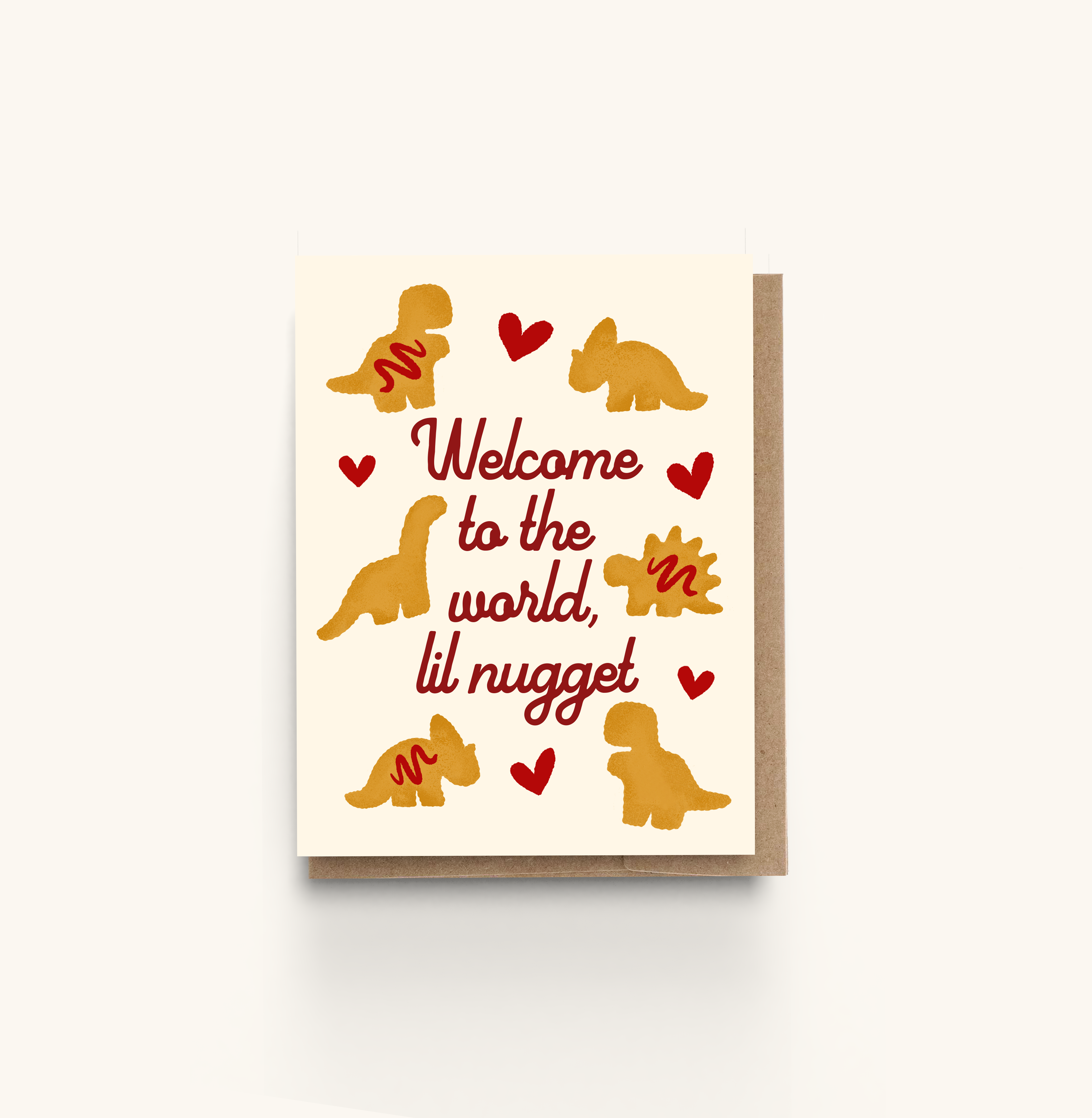 Lil' Nugget Dino Nugget New Baby Card