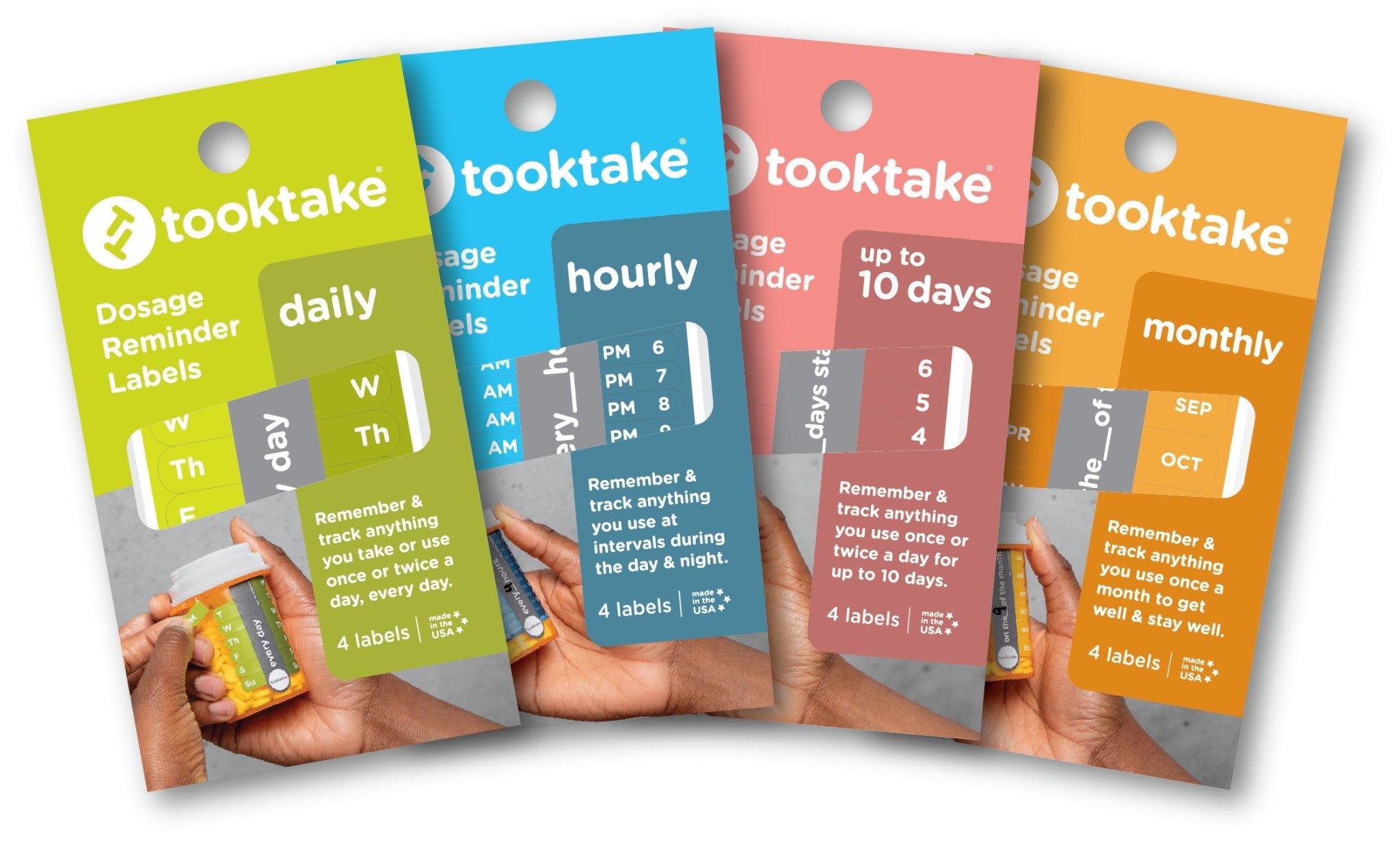 Tooktake Reminder Labels -  MIXED 4 PACK  (16 labels)