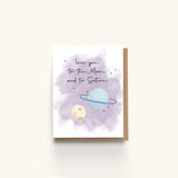Love you to the Moon and to Saturn Taylor Lyric Greeting Card
