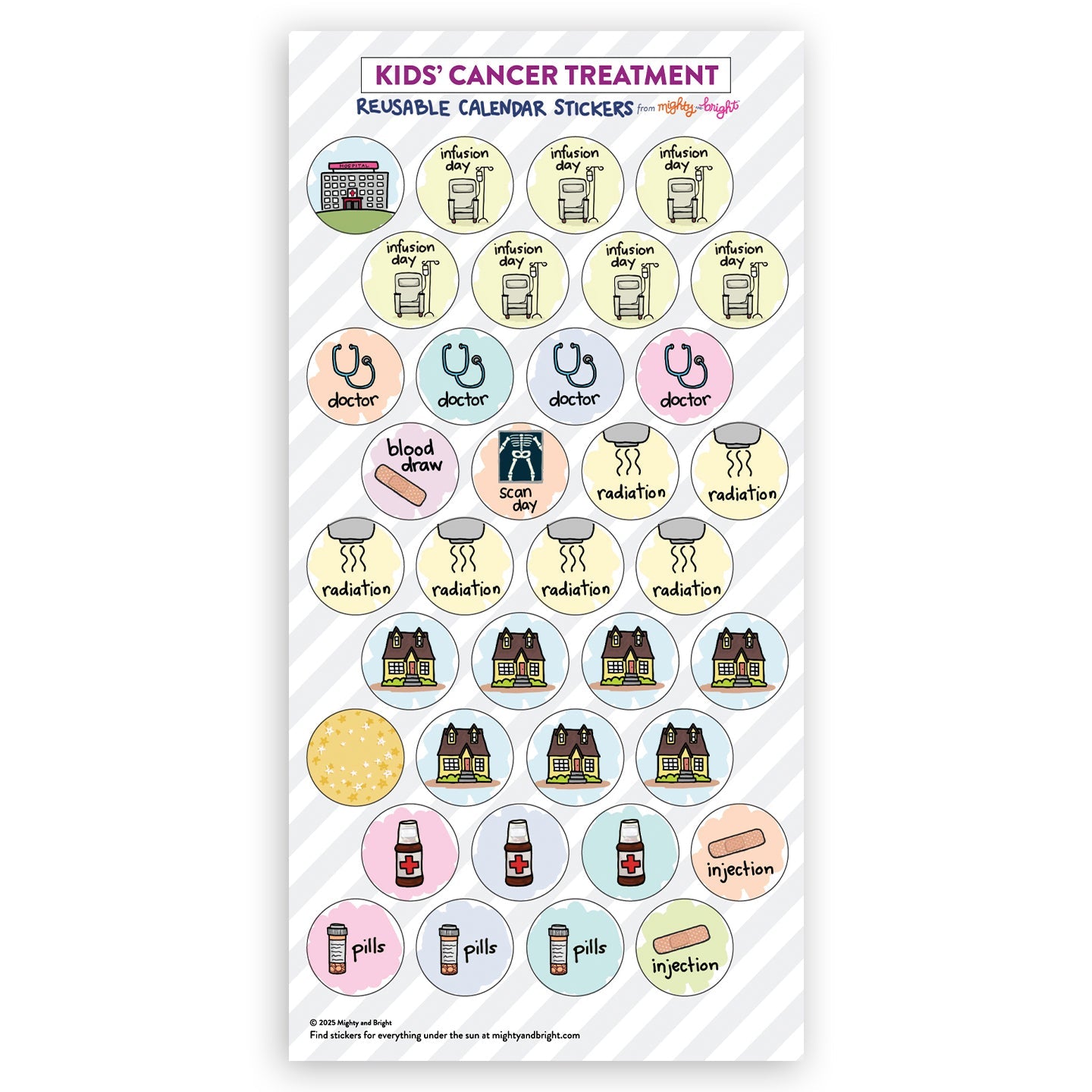 Pediatric Cancer Weekly | Reusable Stickers
